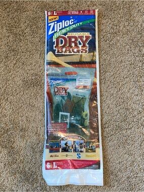 Ziploc Heavy Duty Dry Bags LARGE 6 Count 1' x 1'  2003 Unopened